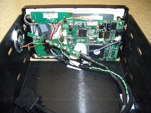 doubledinscreenbuild18.jpg - In the end this is how it looked. Using a number of diffrent items from cables ties, 3m hooks and a bit of silacone ( for the speaker ) and some mother board mounts I finally fitted it all together. I had to make sure no board touched another and that they where supported well. The trailing cables are for the screen connection and the IR / Light sensors. Here you can see a close up